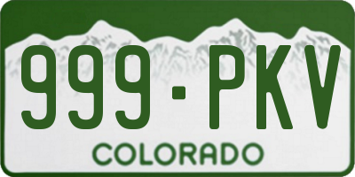 CO license plate 999PKV