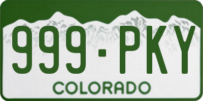 CO license plate 999PKY