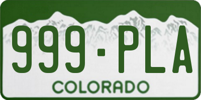 CO license plate 999PLA