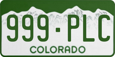 CO license plate 999PLC