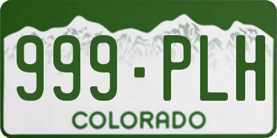 CO license plate 999PLH