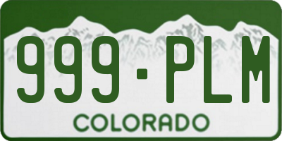 CO license plate 999PLM
