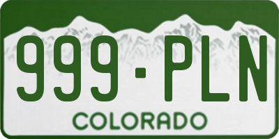 CO license plate 999PLN