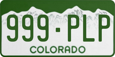 CO license plate 999PLP