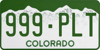 CO license plate 999PLT