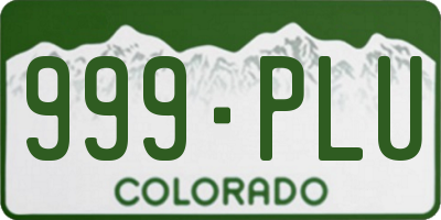 CO license plate 999PLU