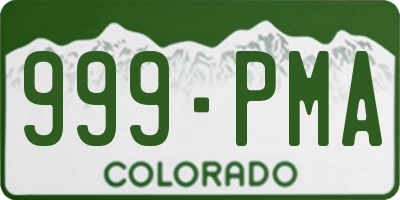 CO license plate 999PMA