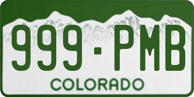 CO license plate 999PMB