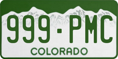 CO license plate 999PMC