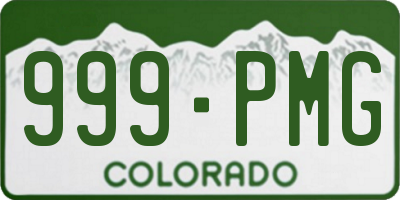 CO license plate 999PMG