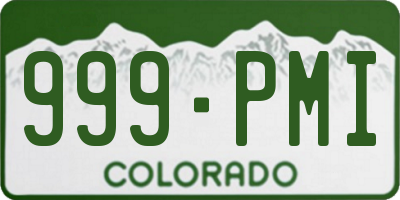CO license plate 999PMI