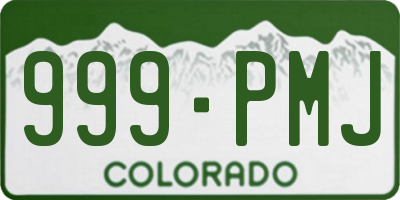 CO license plate 999PMJ