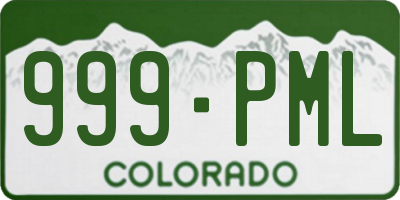 CO license plate 999PML