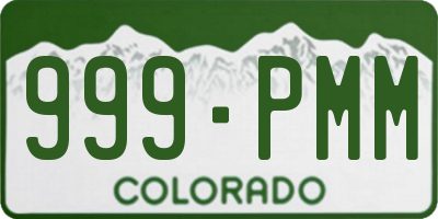 CO license plate 999PMM