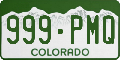 CO license plate 999PMQ