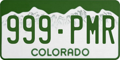CO license plate 999PMR