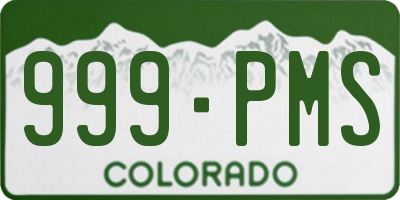 CO license plate 999PMS