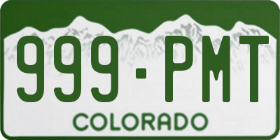 CO license plate 999PMT