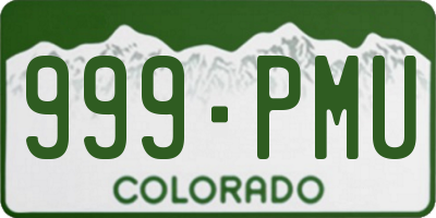 CO license plate 999PMU