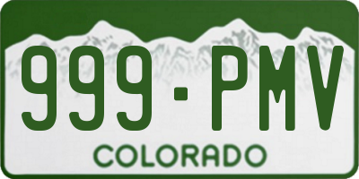 CO license plate 999PMV