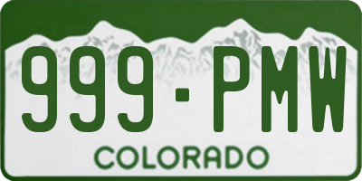 CO license plate 999PMW