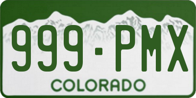 CO license plate 999PMX