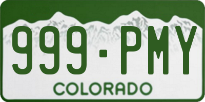 CO license plate 999PMY