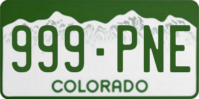 CO license plate 999PNE
