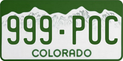 CO license plate 999POC