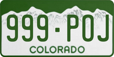 CO license plate 999POJ