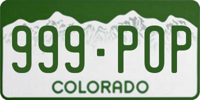CO license plate 999POP