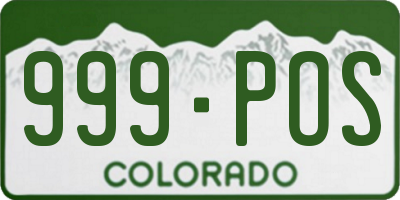 CO license plate 999POS