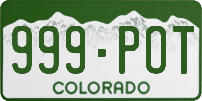CO license plate 999POT