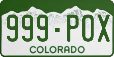 CO license plate 999POX