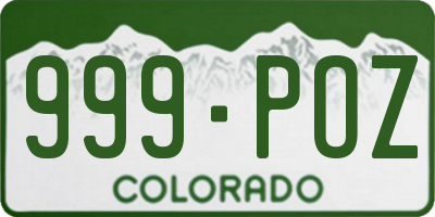 CO license plate 999POZ