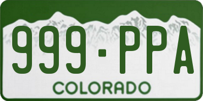 CO license plate 999PPA