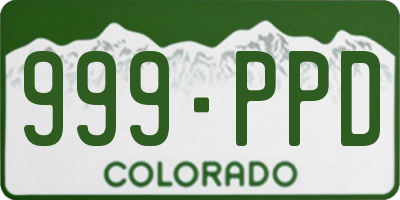 CO license plate 999PPD