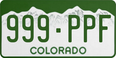 CO license plate 999PPF