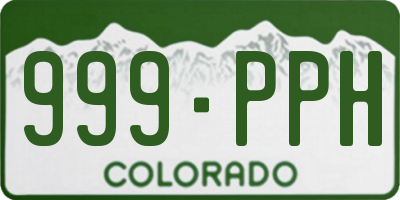 CO license plate 999PPH