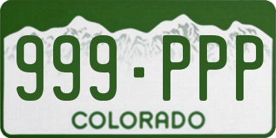 CO license plate 999PPP