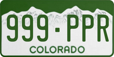 CO license plate 999PPR
