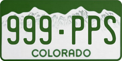 CO license plate 999PPS