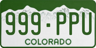 CO license plate 999PPU