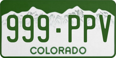 CO license plate 999PPV