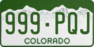 CO license plate 999PQJ