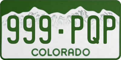 CO license plate 999PQP