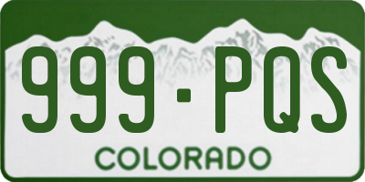CO license plate 999PQS