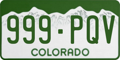 CO license plate 999PQV