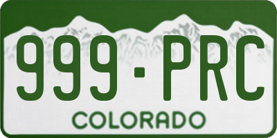 CO license plate 999PRC