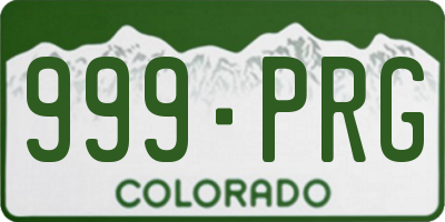 CO license plate 999PRG